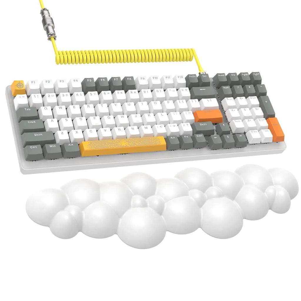 K3 Mechanical Keyboard Gaming Keyboard 98 Keys Compact Independent Key Switches Retain Number Space TKL Metal Springs Onboard Memory Linear Light