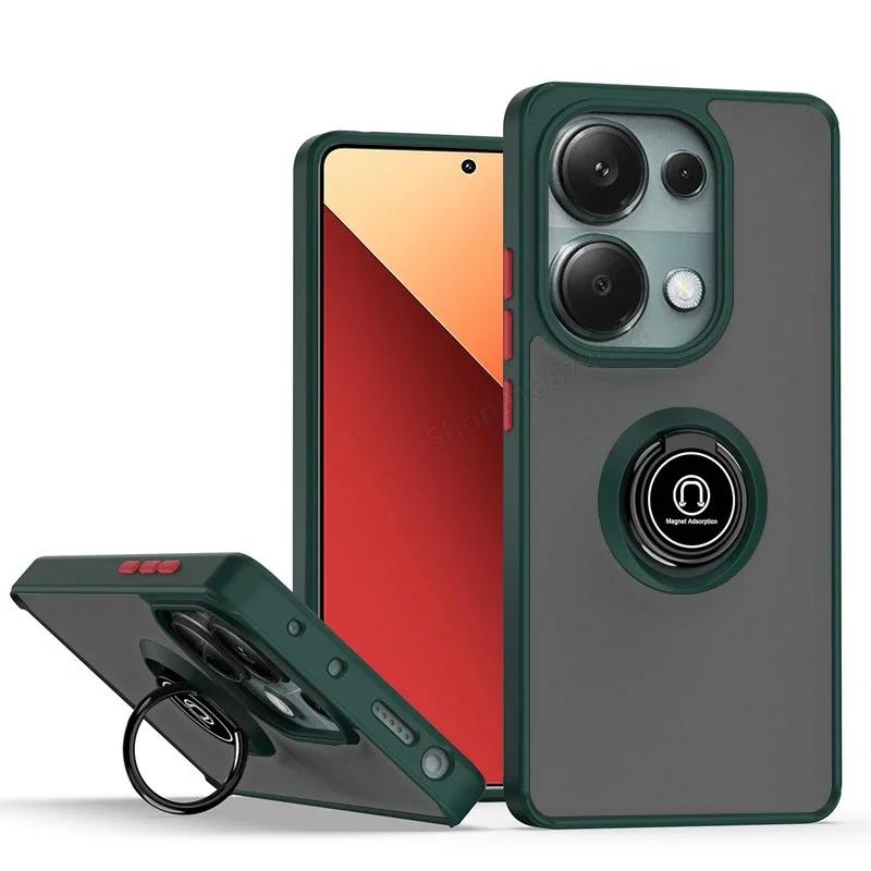 Магнитный матовый чехол-держатель для кольца для Redmi Xiaomi 14T 12T Note 12 13 Ultra Pro Plus 14 13C 14C X6 4 5G Deluxe противоударный чехол