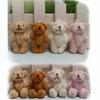 8PCS Mini Plush Bare Bears Toy Small Pendant Lattice Long-Hair Joint Bear Soft Stuffed Toys for Kid 4.5CM