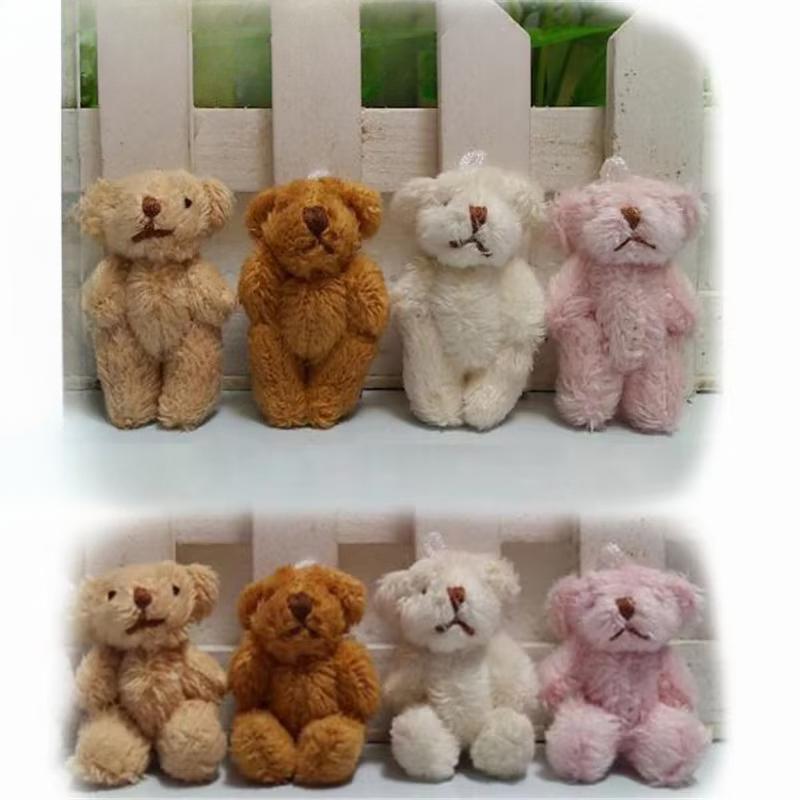 8 шт. Мини плюшевые голые медведи игрушка маленькая подвеска решетка длинношерстный шарнирный медведь мягкие игрушки для детей 4,5 см
