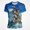 Giant Attack On Titan 3D Printing T-shirt for Men's Summer Round Neck Fashion Anime T-shirt for Women's Street Clothing Cool Top