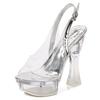 Women's Catwalk Transparent Slippers with High Heels