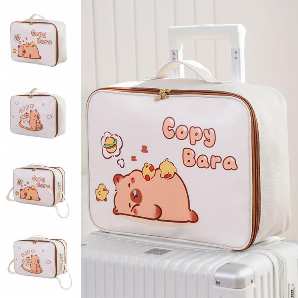 Creative Cartoon Capybara Handbag Portable Toiletries Organizer Travel Supplies