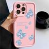 Синий чехол TPU с принтом банта для iPhone 16 Pro Max 15 Pro 14 13 12 11 XR XS 8 7, защитный матовый противоударный чехол для телефона