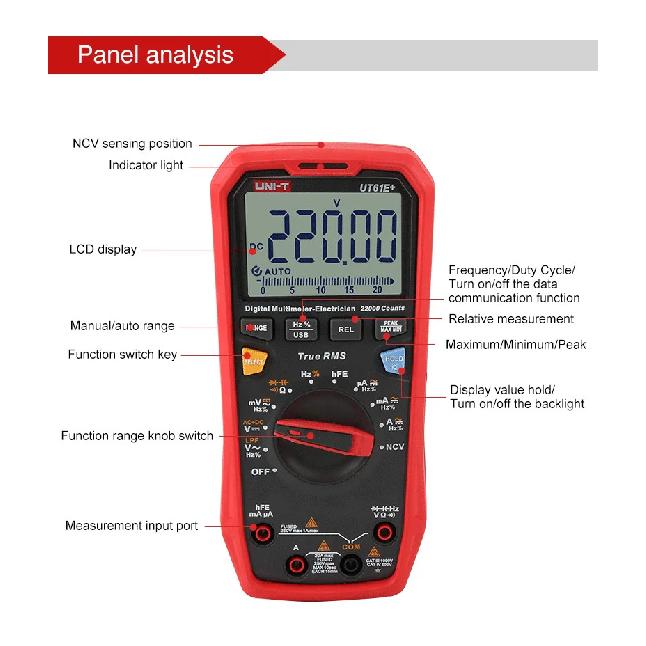 UNI-T UT61E+ UT61D+ UT61B+ UT33A UT33B UT33C UT33D Plus Professional Digital Multimeters True RMS Automotive Multimetro