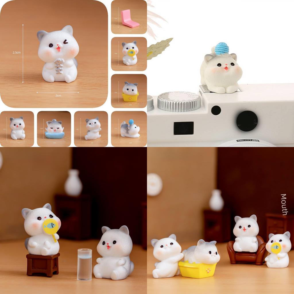 Очаровательные фигурки кошек из смолы для DIY проектов и украшения сада