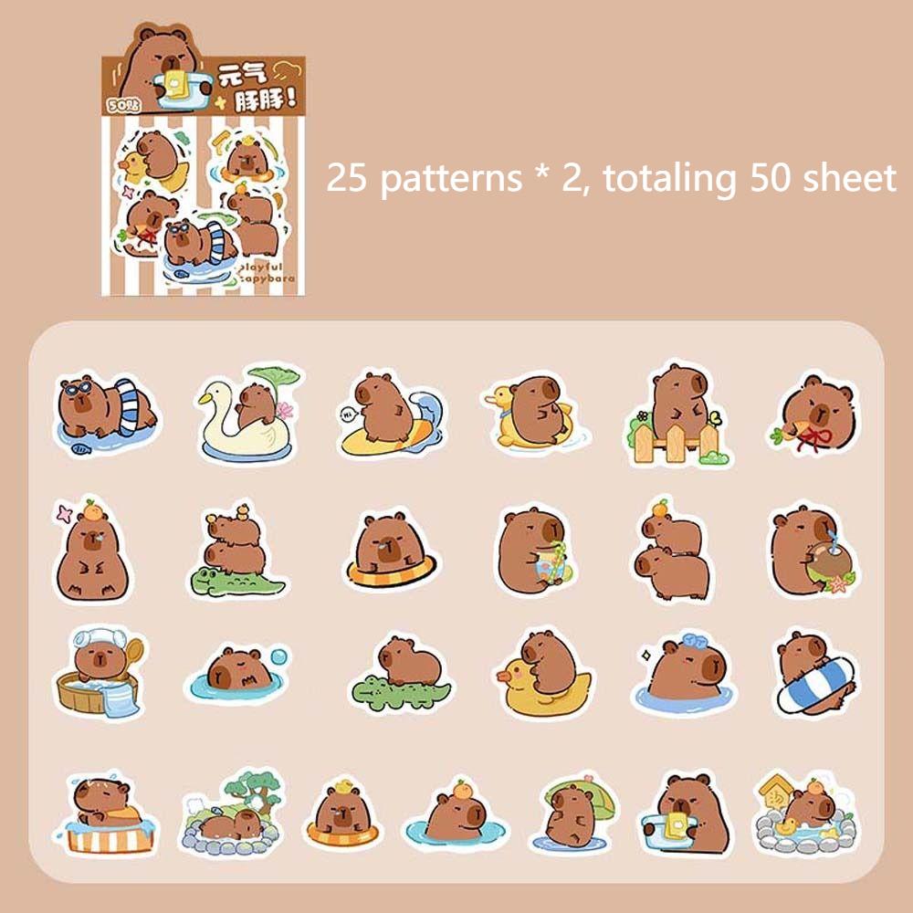 Школьные принадлежности Капибара Украшения Наклейка Мультфильм Наклейки Детские игрушки Наклейка Чемодан