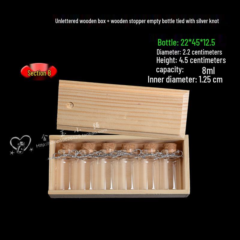 Agarwood Travel Bottle Set: Creative Gift with Wooden Box, Aluminum Lid & Wood Stopper.