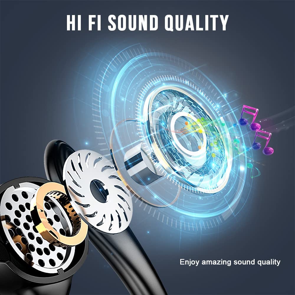 Беспроводная Bluetooth-гарнитура с подвесным ухом для деловых игр, спорта, спорта, водонепроницаемости, шумоподавления и шумоподавления в ухе