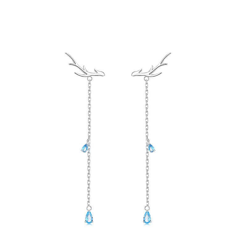 Серьги-кисточки Higu из стерлингового серебра S925 с рогами оленя: Рождественские серьги-гвоздики с подвесками для женщин, стиль Мори