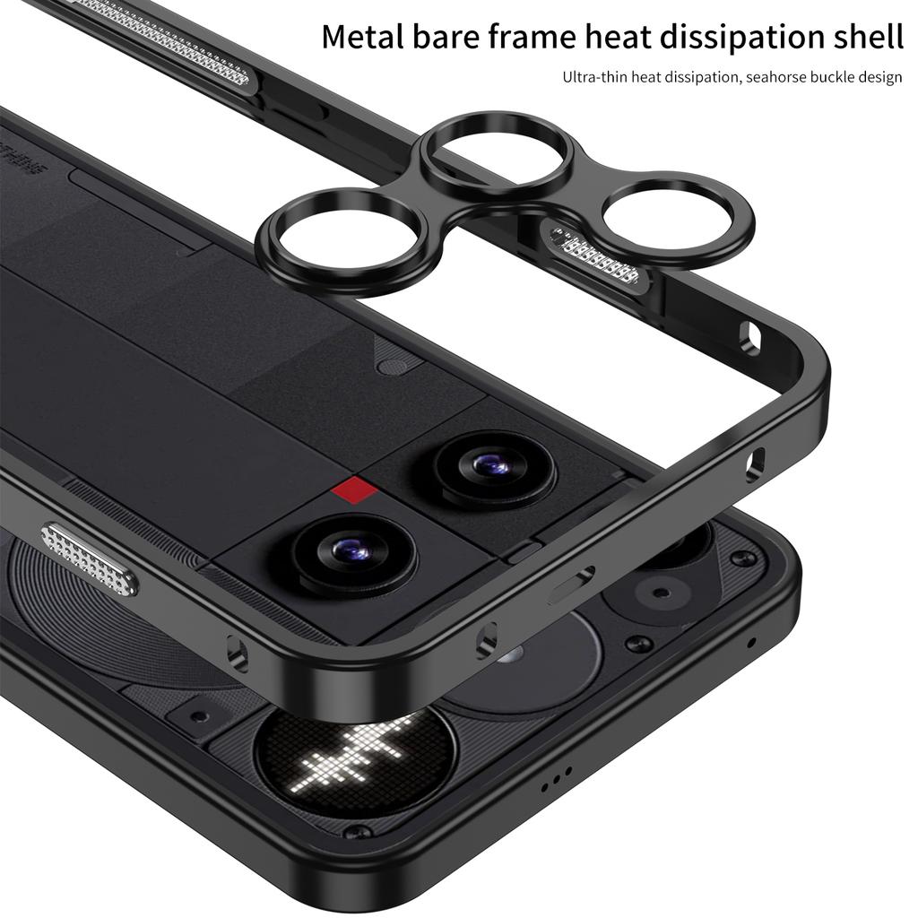 For Nothing Phone (3) 5G Bumper Cases Metal Frame Heat Dissipation Cover with Lens Protector