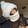 Bear Hat for Women In Winter Korean Style Cute Versatile Headgear Cycling Scarf Warm Mask Sky Scarf Integrated Ear Protection
