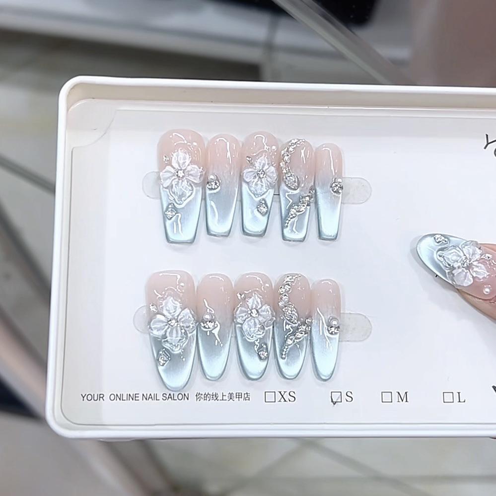 Плетёная вручную броня, Морской ледяной цветок, Трёхмерный расписной рельеф, Маленький кошачий глаз, Чистый и сладострастный стикер для маникюра