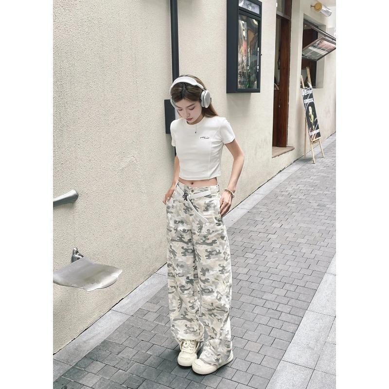 Винтажные мешковатые брюки Y2k, женские камуфляжные уличные брюки большого размера в стиле хип-хоп, свободные брюки, корейская мода, повседневная Америка, ретро