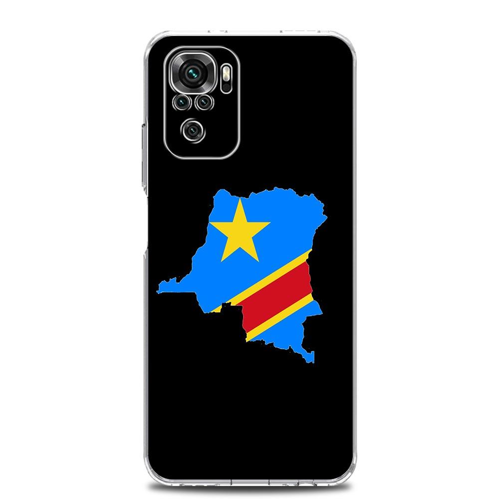 Чехол для телефона для Xiaomi Redmi Note 13 12 5G 9S 9 8 10 11 Pro Plus 4G 9T 13C 12C10C 9C 9A 7 Прозрачный чехол флаг Конго