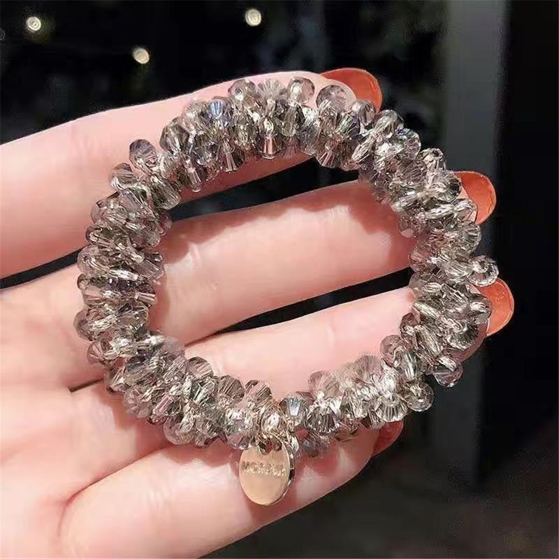 Элегантные эластичные резинки для волос с бусинами для девочек и женщин - Универсальные аксессуары для волос и браслеты разных цветов