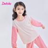 DEESHA Набор из 2 предметов: пижама с длинным рукавом для девочек, 100% хлопок, 60S