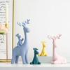 Reindeer Family Statue for Home Decor | Resin Figurine Set (Pack of 4 Pieces, Multicolor)