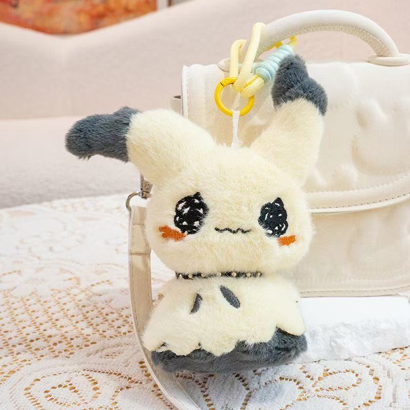 Funny Expressions Pikachu Soft Plush Filling Doll Nylon Rope Keychain Backpack Hanging Ornaments Girl Boy Birthday Gift