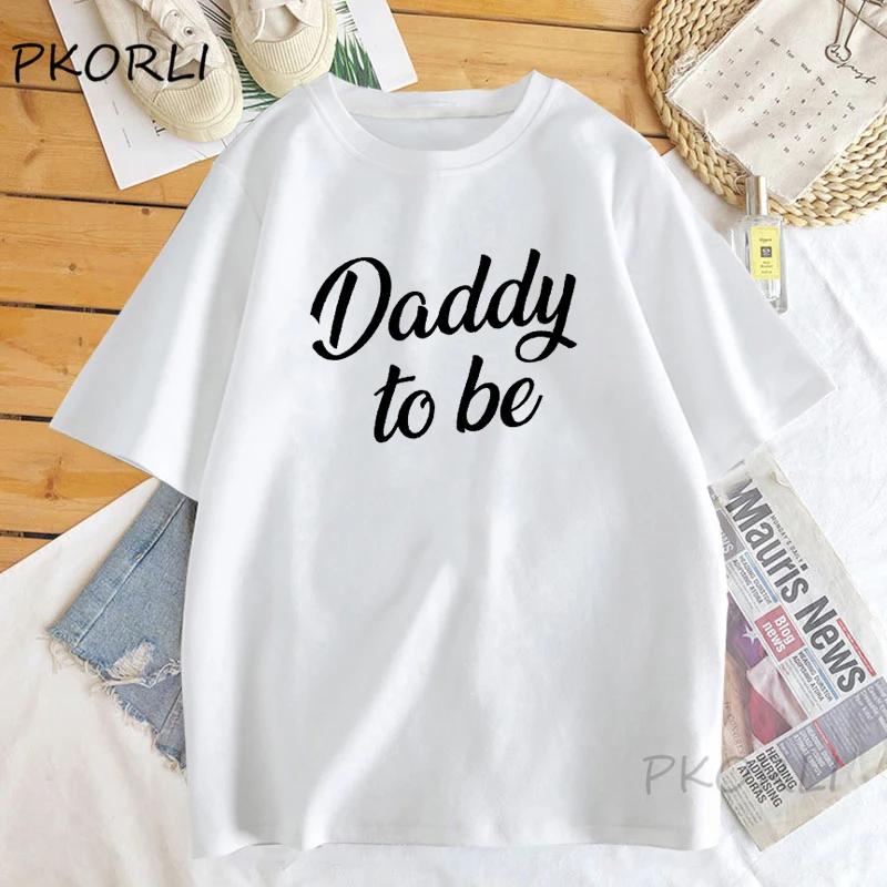 Mommy And Daddy To Be T Shirts Funny Mother Father Cotton Short Sleeve T-shirts Matching Pregnancy Announcement T Shirt
