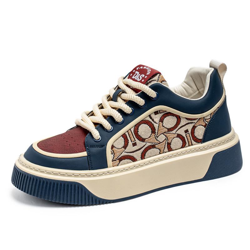 Мужские туфли на платформе, всесезонные, новые, низкие, на шнуровке, повседневные, мужские, трендовые, весна-лето, студенческие, персонализированные, спортивные туфли