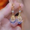 Elegant Gold Mesh Teardrop Earrings - Light Luxury High-End Shiny Versatile Jewelry for Women