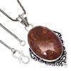 Pendant Bird Eye Jasper Gemstone Handicraft Valentine'Day Silver Jewelry 2"