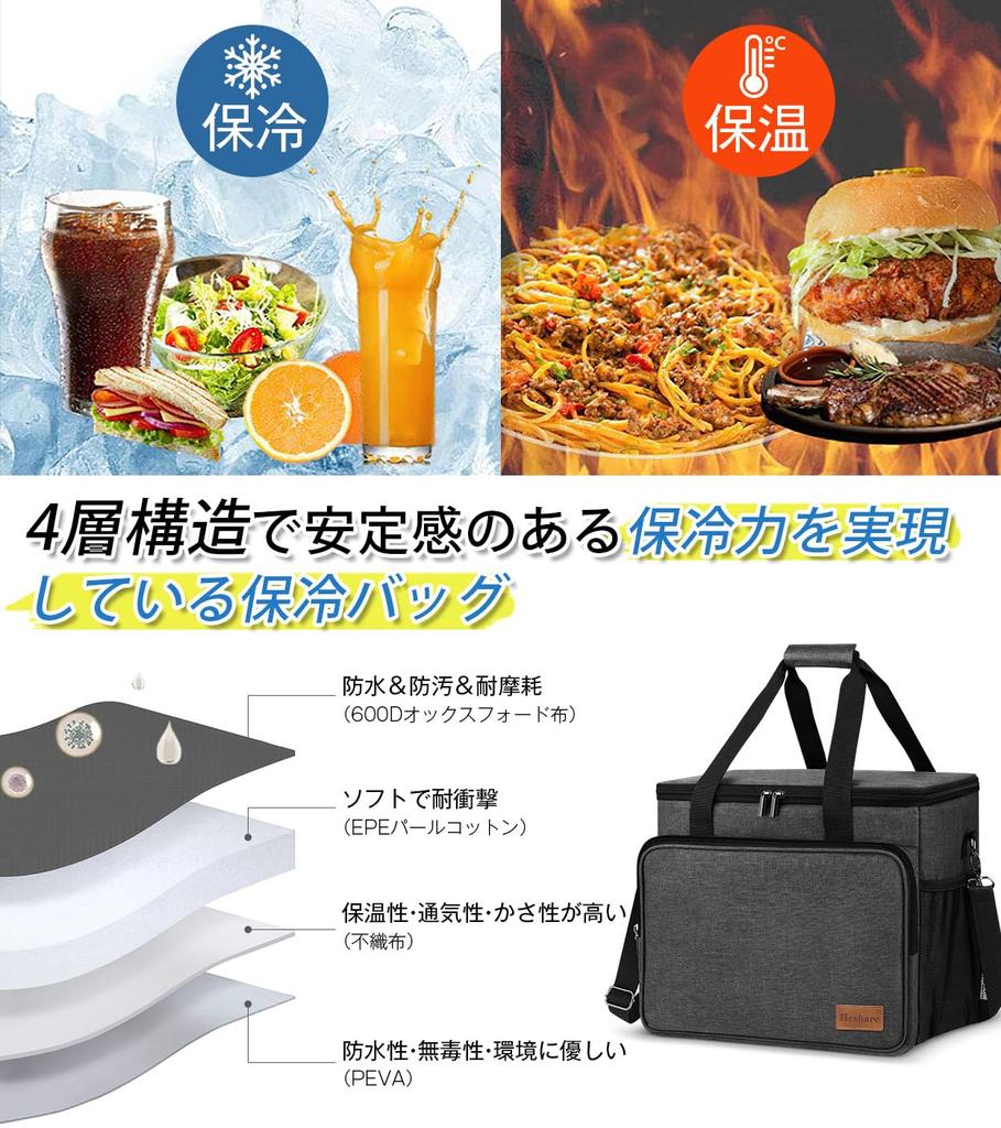 Большая вместимость 30 л Термосумка Мягкая термосумка Идеально подходит для спорта Клуб Сакура и Темно-серая коробка, Водостойкая, Износостойкая, 4-слойная