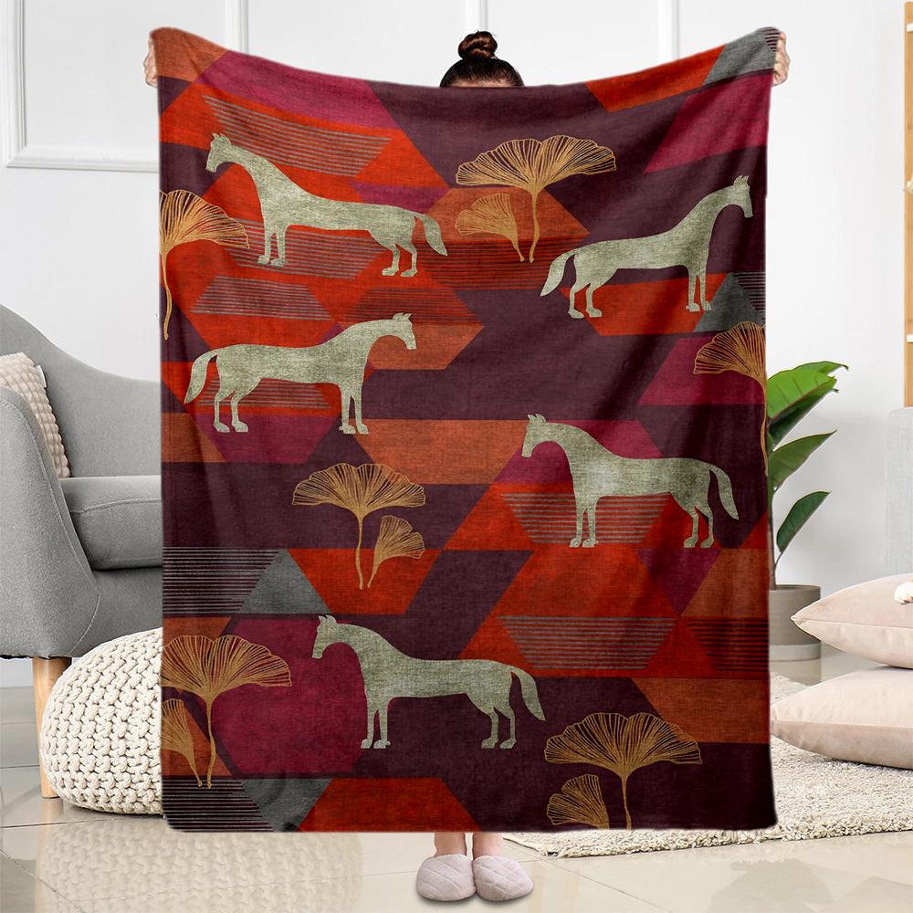 Horse Blanket Warmthful Decor Great for Couch Office Chair Bedding for All Seasons Stylish Decor Gifts For Family Or Friends