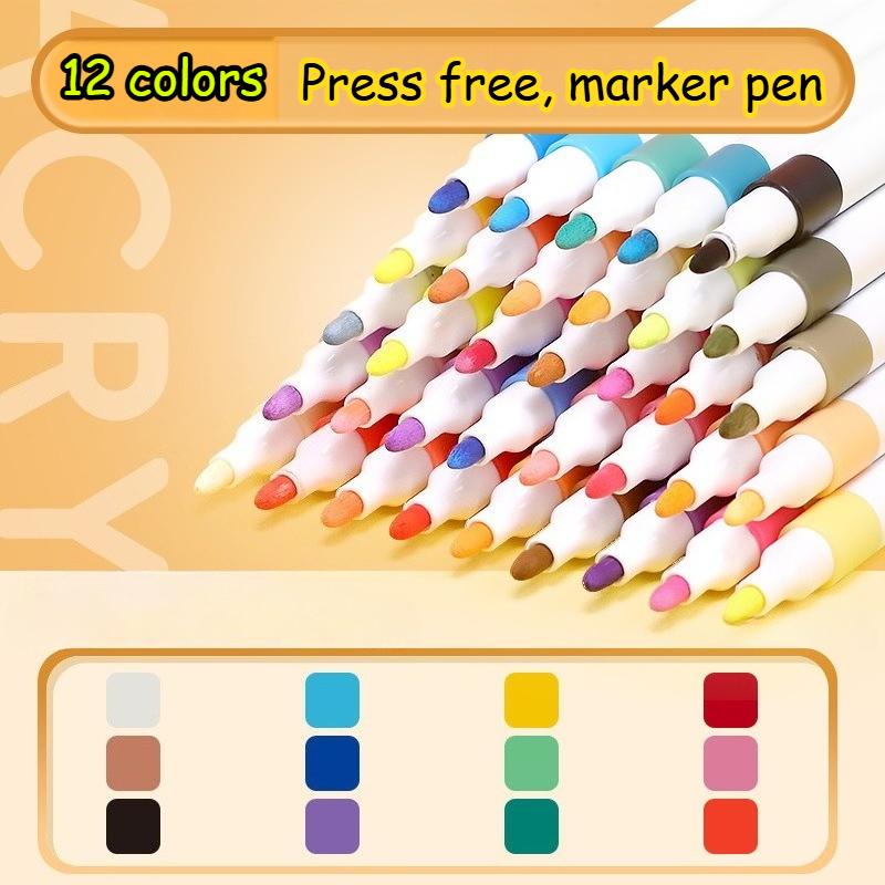 12/24/36 цветов Акриловая краска Маркировочная Непрозрачная Водостойкая, Искусство DIY Живопись, Использование художником, Штабелируемая Маркировка