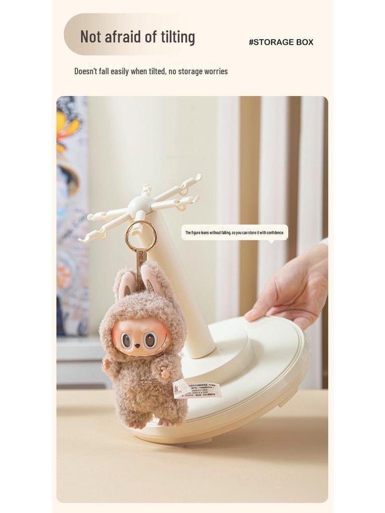 Шарм Лабубу Музыкальная вращающаяся витрина: Прозрачная плюшевая кукла, фигурка, подставка для хранения