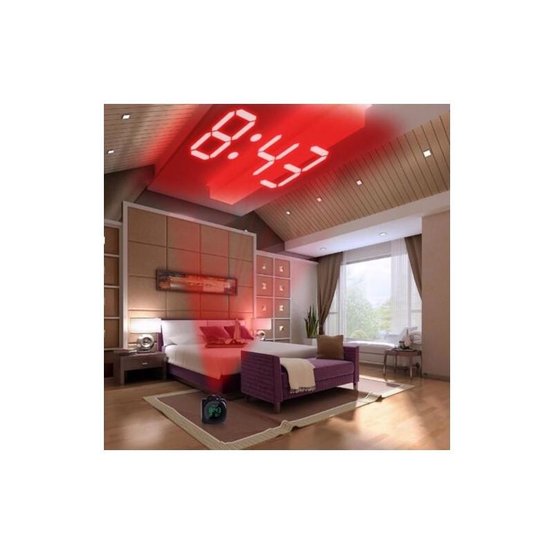 Классический цифровой будильник многофункциональный с голосовым оповещением и яркой светодиодной проекцией, отображением температуры