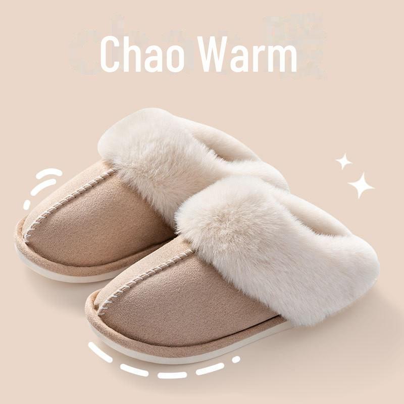 2024 New Women's and Men's Non-Slip Plush Cotton Slippers - Thick Sole, Indoor/Outdoor Wear, Warm & Cozy