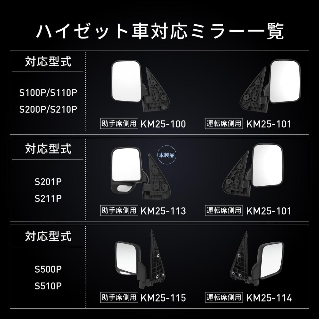 Kashimura Боковое зеркало для Hijet (Осталось) (KM25-113)