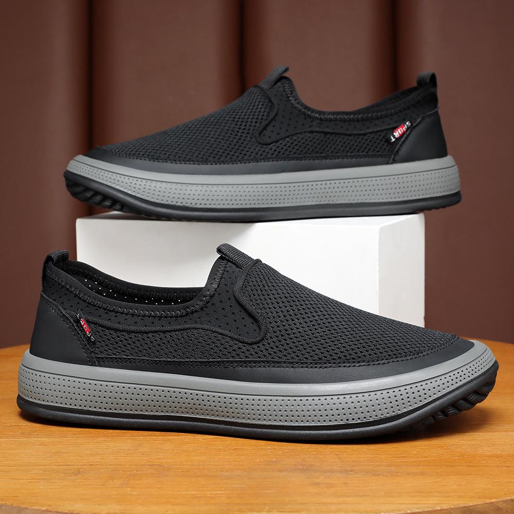Мужская обувь повседневная обувь 2025 лето новая обувь мужская большой размер универсальные одинарные туфли дышащая сетчатая обувь