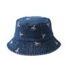 Шляпа-ведро Y2K из денима с большими полями, солнцезащитный козырек, закрывающий раковину, шляпа ковбоя-рыбака с бантом для женщин