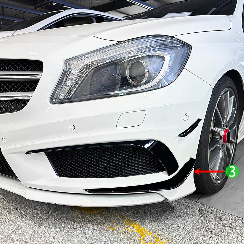 New For Mercedes Benz A Class W176 A180 A200 A250 A45 2013 2014 2015 Front Bumper Lip Spoiler Splitters Canards Body Kits