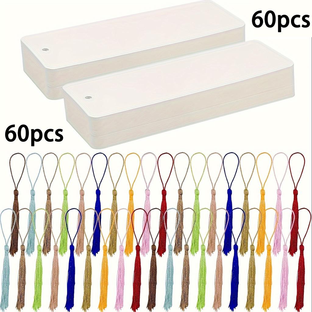 120/200pcs 400Gsm Watercolor Paper Bookmarks – Blank with Tassels, Customizable Hand-painted for DIY Crafts, Personalized Gifts & Stylish Organization