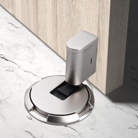 Magnetic Door Stopper No Drilling Silent Floor Door Stop with Screws Adhesive Adjustable Mechanical Magnetic Door Stopper for Home Safety