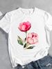 Unisex Flower Style Trend 90s Short Sleeve Fashion Print Lady Tee Top Clothing Casual  Tshirt FeUnisex Graphic T-shirts