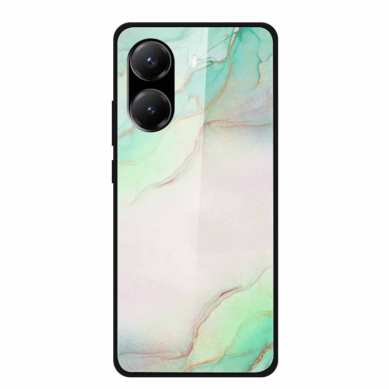 Закаленное Стекло Чехол для Poco X7 Pro Задняя Крышка ПК Жесткие Ударопрочные Чехлы для Xiaomi PocoX7 Pro Funda Мраморная Текстура Модный Coque