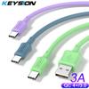 KEYSION 3A Liquid Silicone Type-C Cable for Samsung A55 A54 USB-C Fast Charging Data Sync Charger Wire for Xiaomi Redmi Note 13