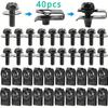 Durable Car Clips 40pcs Black Metal Self-Tapping U-Shaped Automotive Clips M6 Easy Install Clips for Engine Covers, Bumpers, Fender Liners