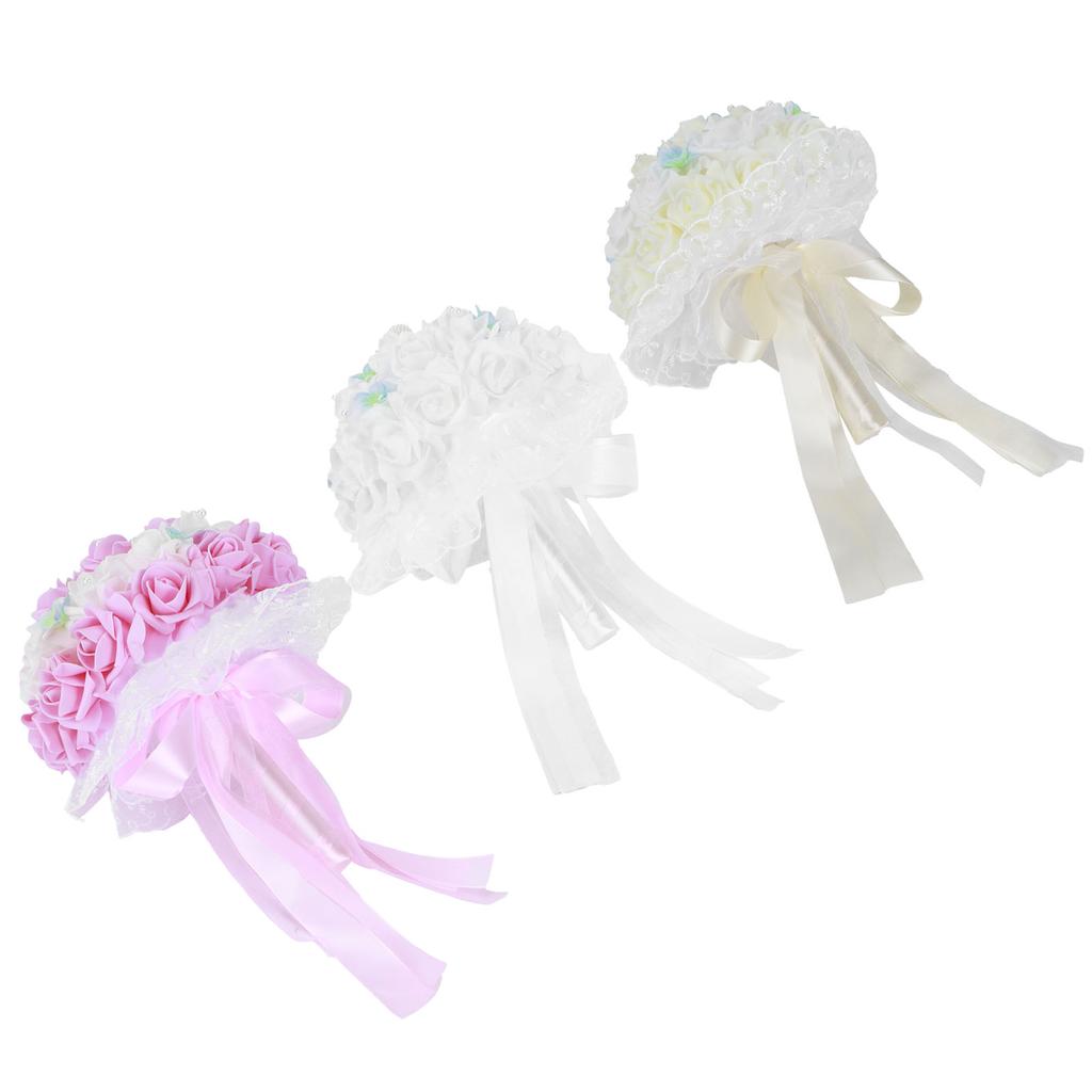 Свадебная невеста держит цветы Искусственные цветы Букет роз Свадебные принадлежности Украшения