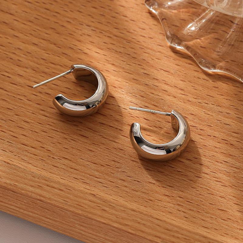 Minimal Design Metal Beans Stud Earrings For Cute Girls  New Fashion Jewelry Party Simple Accessories For Womens