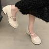 Shoes Block Heels for Women Pumps Basketball Platform 2024 Round Toe Sandals Ladies Shallow Mouth Mary Jane Retro Chunky