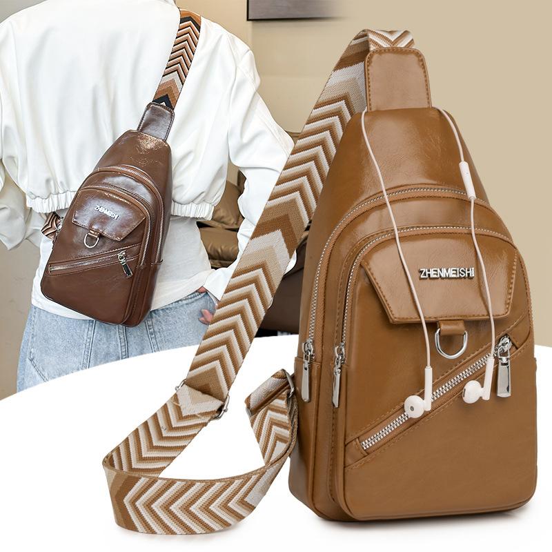 Женский рюкзак через плечо, водоотталкивающая нагрудная сумка из ПУ