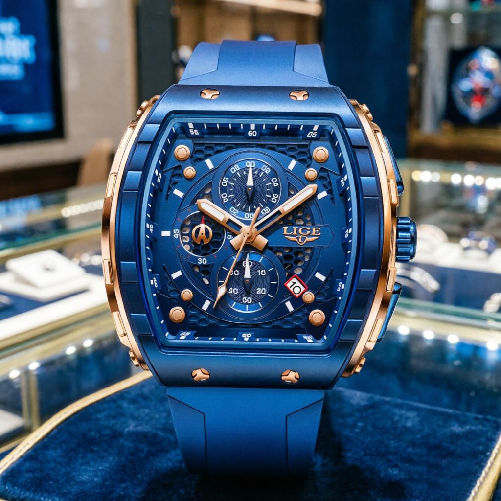LIGE quartz watch men's trendy sports waterproof watch classic luxury men's watch date luminous business casual watches for men
