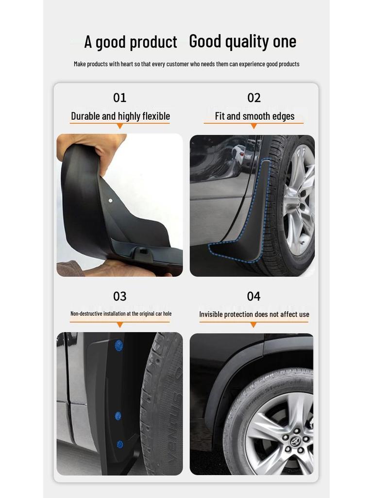 Брызговики Toyota Yaris X 2020-2024 Защита шин от брызг