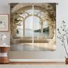 Европейская арка с видом на море, подхваты для кухонных штор, элегантные шторы для комнаты, комплект из 2 шт., тюль для гостиной, декоративные жалюзи